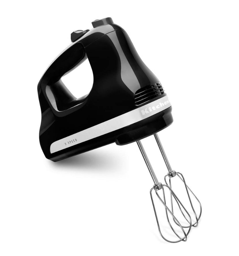 KitchenAid Ultra Power 5-Speed Onyx Black Hand Mixer with 2 Stainless Steel Beaters