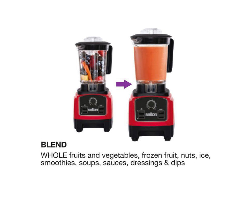 Salton 40.5 oz. 50-Speed Compact Harley Pasternak Red with Stainless Steel Blades Countertop Power Blender
