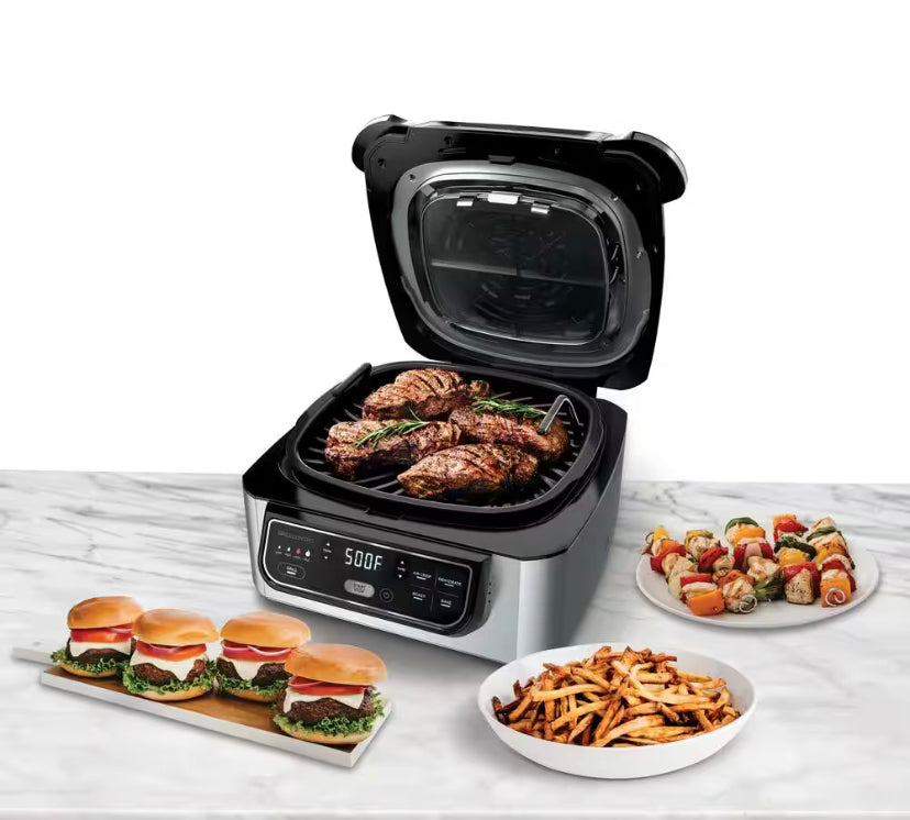 NINJA Foodi 5-in-1 Indoor Grill with 4 Qt. Air Fryer, Roast, Bake, Dehydrate and Cyclonic Grilling (AG301)