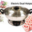 Sonya Shabu 7.75 in. Stainless Steel Electric Wok Mongolian Hot Pot with Broiler