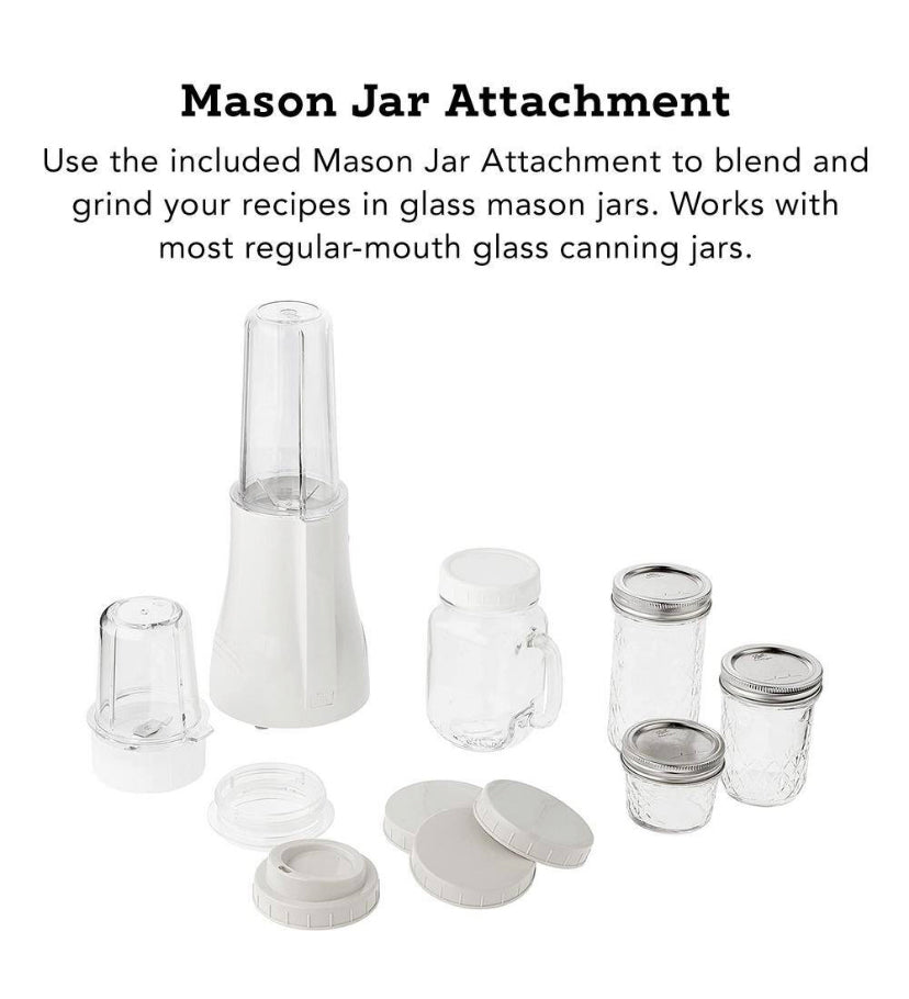Tribest Mason Jar 16 oz. Single Speed Cream Personal Blender