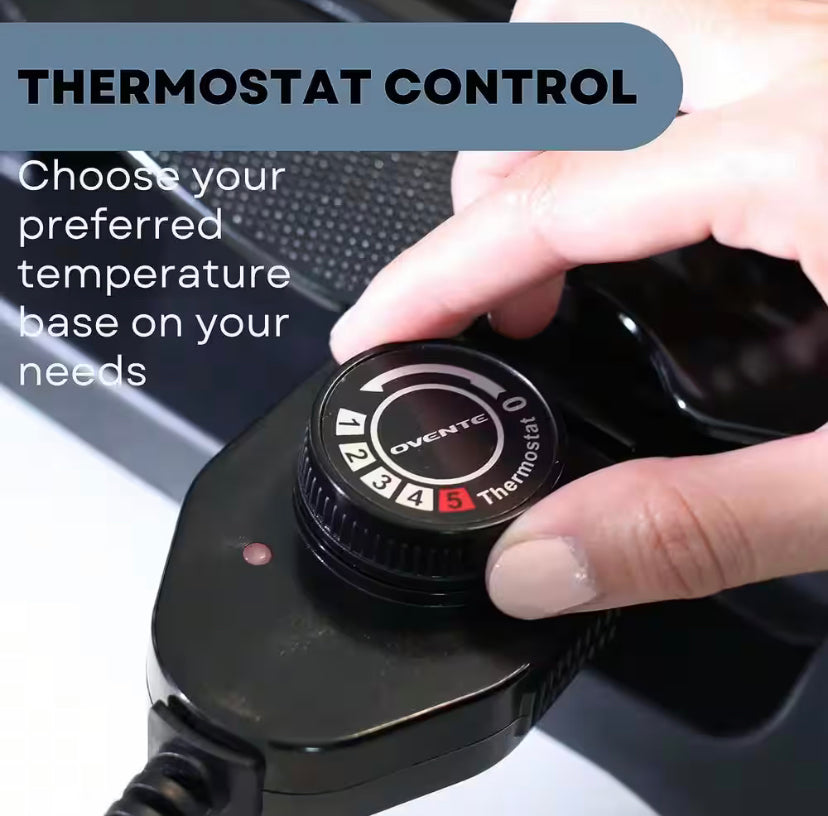 OVENTE Thermostat Controlled Non-Stick Indoor Grill, 1000-Watt Black (GD1632NLB)