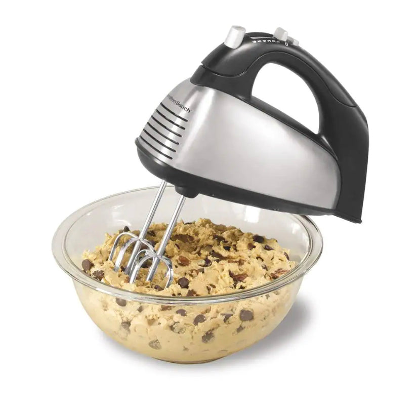 Hamilton Beach Classic 6-Speed Stainless Steel Hand Mixer with Snap on Storage Case