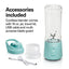 Hamilton Beach Blend Now 16 oz. Single Speed Aqua Cordless Portable Blender with Travel Lid