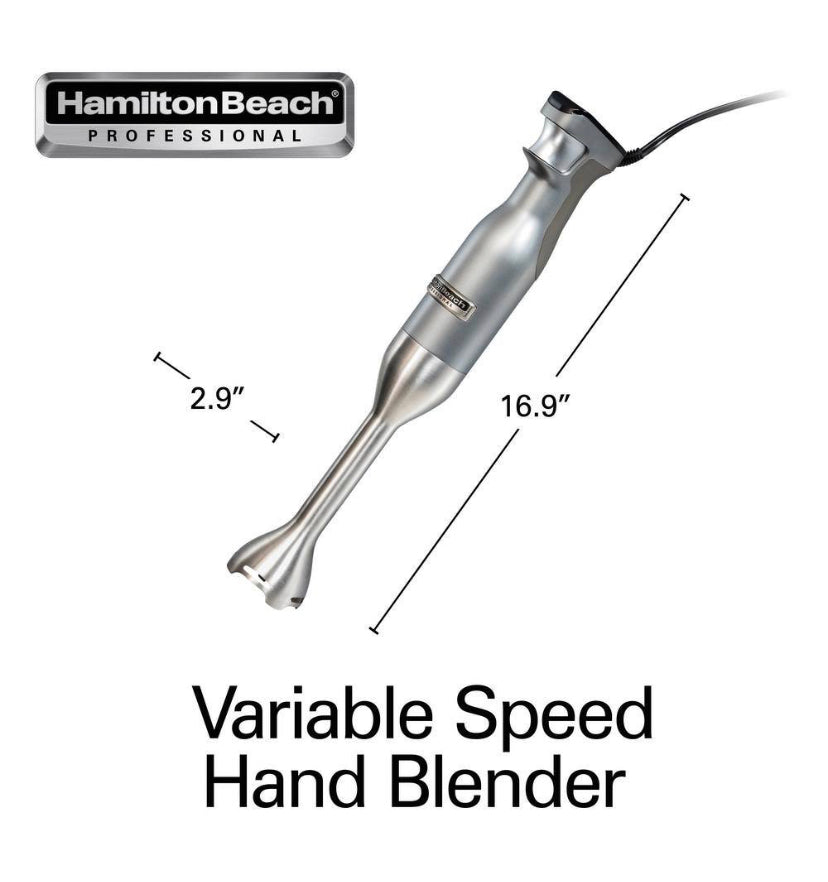 HAMILTON BEACH PROFESSIONAL 1-Speed Stainless Steel and Grey Immersion Blender with Variable Speeds