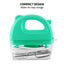 OVENTE 5-Speed Turquoise Portable Electric Hand Mixer with 2-Chrome Beater Attachments and Snap-on Storage Container