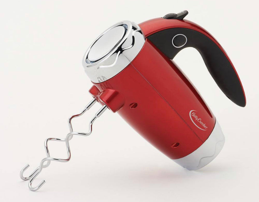 Betty Crocker 7-Speed Red Hand Mixer with Mini Stand