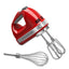 KitchenAid 7-Speed Empire Red Hand Mixer with Beater and Whisk Attachments