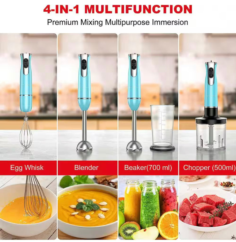 Galanz 2-Speed Multi-Function Retro Hand Immersion Blender in Bebop Blue