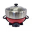 Tayama Shabu 3 qt. Red Electric Multi-Cooker with Stainless Steel Pot Grill