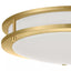Hampton Bay Flaxmere 14 in. Brushed Gold Dimmable LED Flush Mount Ceiling Light with Frosted White Glass Shade