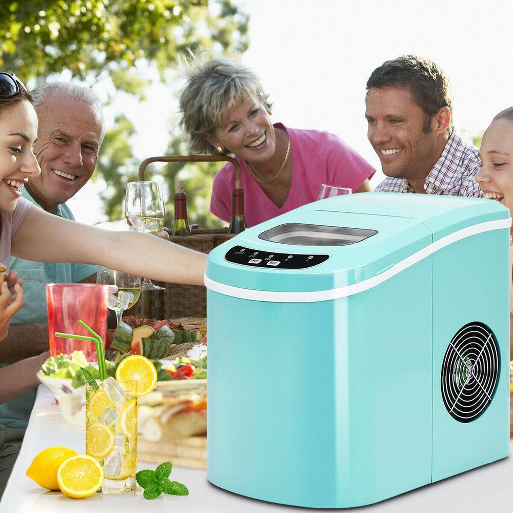 STAKOL 26.5 lb. Portable Compact Electric Ice Maker in Mint Green