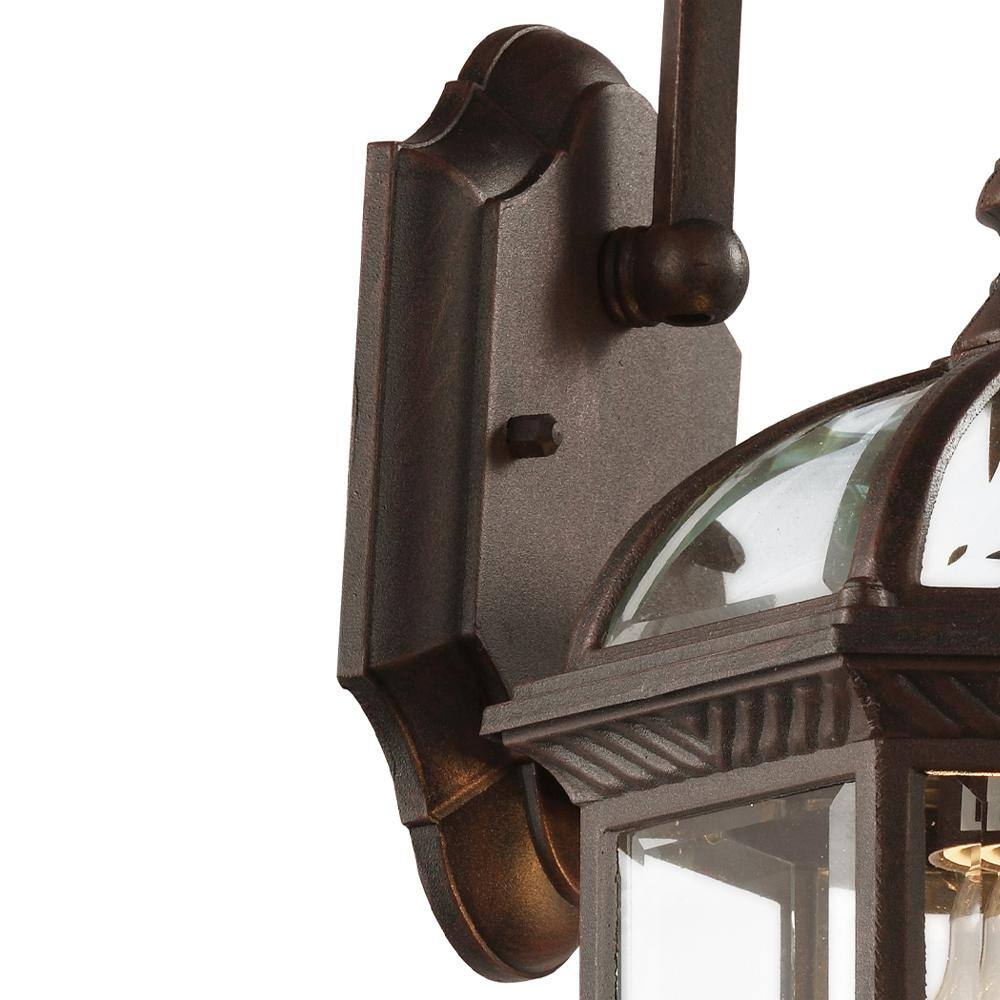Bel Air Lighting Wentworth 1-Light Small Rust Outdoor Wall Light Sconce Lantern with Clear Glass