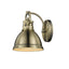 Golden Lighting Duncan AB 1-Light Aged Brass Bath Light with Aged Brass Shade