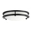 Hampton Bay Flaxmere 12 in. Matte Black Dimmable LED Flush Mount Ceiling Light with Frosted White Glass Shade