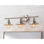Home Decorators Collection Glenhurst 25 in. 3-Light Brushed Nickel Farmhouse Bathroom Vanity Light Fixture with Metal Shades