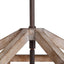 LNC Rustic Drum Bronze Wood Semi-Flush Mount, Industrial Geometric 3-Light Farmhouse Candlestick Antique Ceiling Lighting
