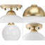 Progress Lighting Carisa Collection 7-3/8 in. 1-Light Mid Century Modern Vintage Gold Flush Mounted