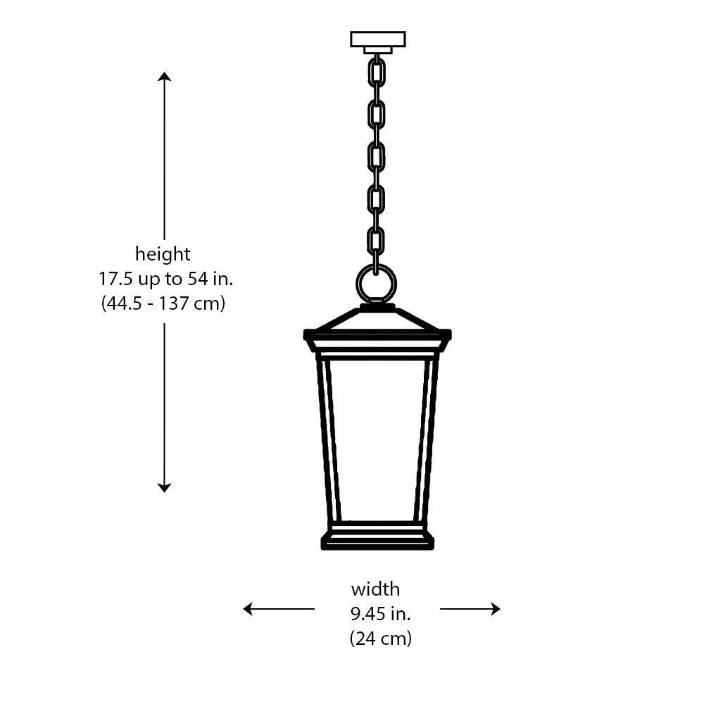 Bel Air Lighting Turlock 3-Light Black Outdoor Hanging Pendant Light with Clear Glass