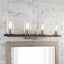 Hampton Bay Boswell Quarter 4-Light Galvanized Vanity Light with Painted Chestnut Wood Accents