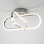 Artika Arlo 14 in. 1-Light Chrome Integrated LED Modern Flush Mount Ceiling Light Fixture for Kitchen and Hallway
