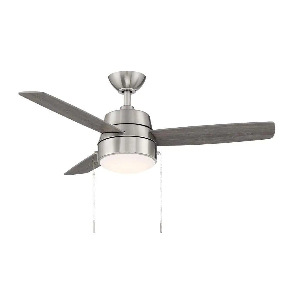 Hampton Bay Caprice 44 in. Integrated LED Indoor Brushed Nickel Ceiling Fan with Light Kit