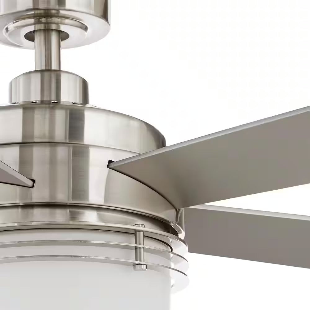 Hampton Bay Sussex II 52 in. LED Brushed Nickel Ceiling Fan with Light and Remote Control
