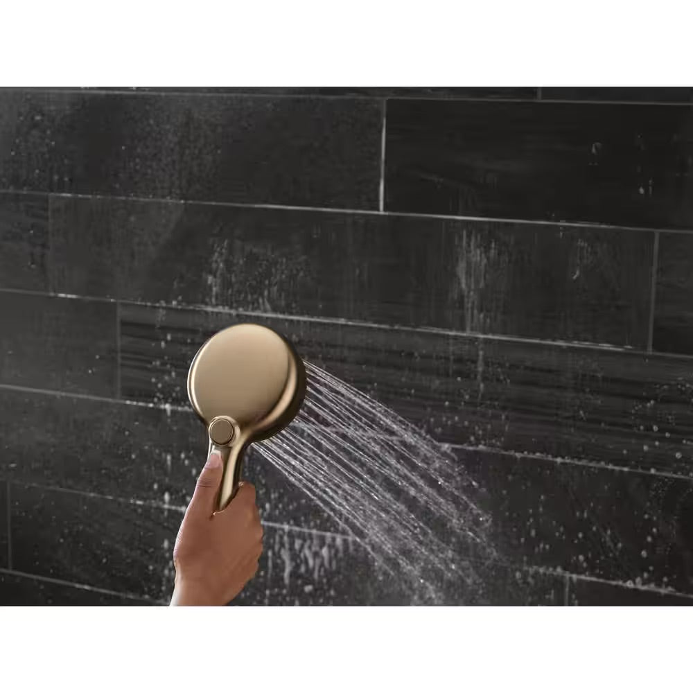Delta 7-Spray Patterns 4.5 in. Wall Mount Handheld Shower Head 1.75 GPM with Slide Bar and Cleaning Spray in Champagne Bronze