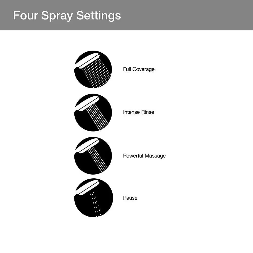 KOHLER Lively 4-Spray Patterns 4.312 in. Wall Mount Handheld Shower Head in Matte Black