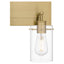Hampton Bay Regan 21 in. 3-Light Brushed Gold Vanity Light with Clear Glass Shades