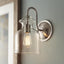 Home Decorators Collection Garridan 1-Light Brushed Nickel Wall Sconce with Clear Glass Shade