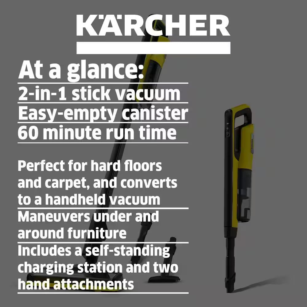 Karcher VC 4s Cordless 2-in-1 Stick Vacuum/Handheld Vacuum Cleaner with Attachments