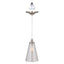 Worth Home Products Instant Pendant 1-Light Brushed Nickel Recessed Light Conversion Kit with Clear Cone Glass Shade