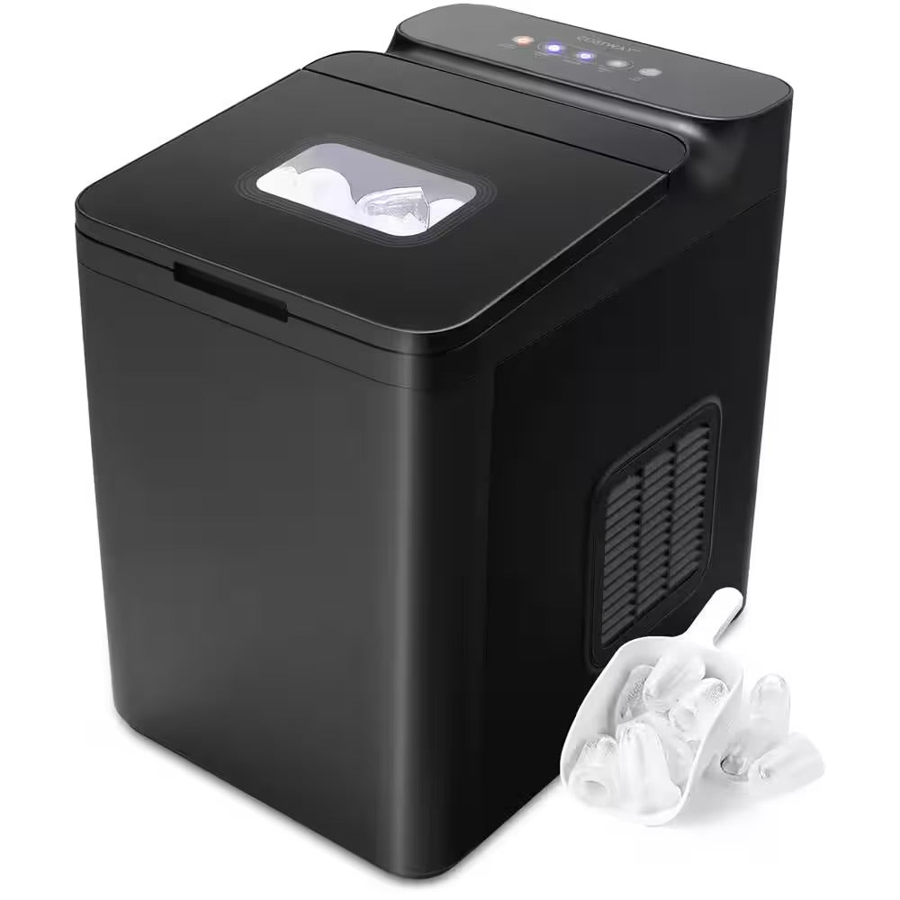 Costway 9 in. 33 lbs./24H Portable Ice Maker Machine Countertop Ice Cube Maker with Scoop and Basket Black