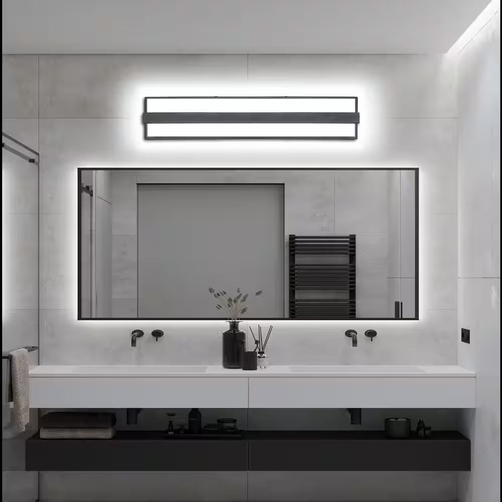 EDISLIVE Alexio 23.6 in. Black Dimmable LED Vanity Light Fixture, Modern Bathroom Wall Lights Over Mirror for Bath