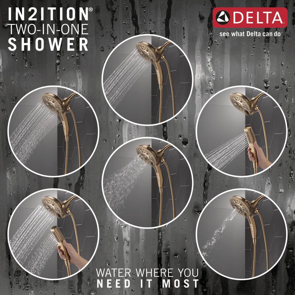 Delta In2ition 5-Spray 6.06 in. Wall Mount Dual Shower Heads with H2Okinetic Technology in Champagne Bronze