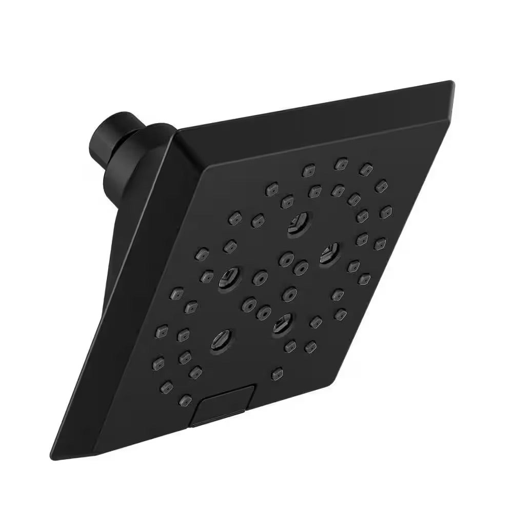 Delta Pivotal 5-Spray Patterns 1.75 GPM 5.81 in. Wall Mount Fixed Shower Head with H2Okinetic in Matte Black