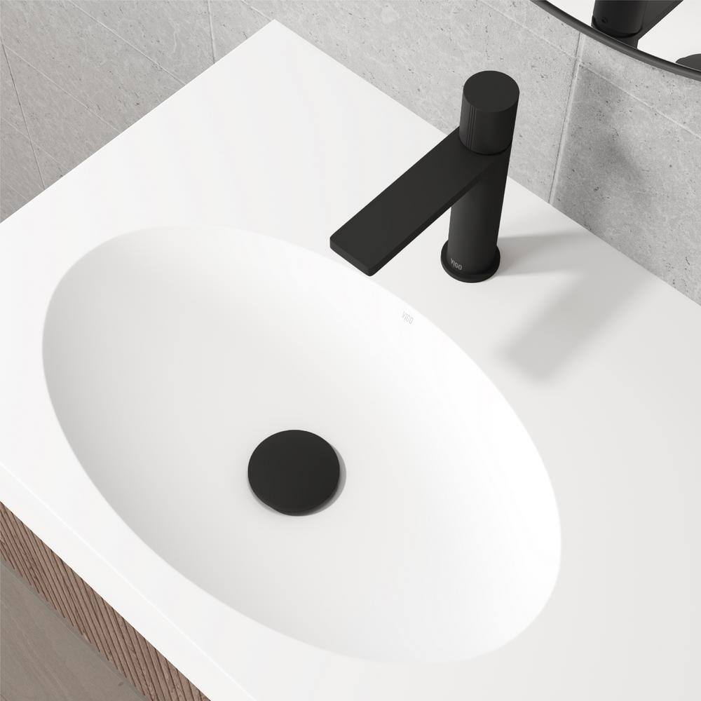 VIGO Bathroom Sink Pop-Up Drain with Overflow in Matte Black