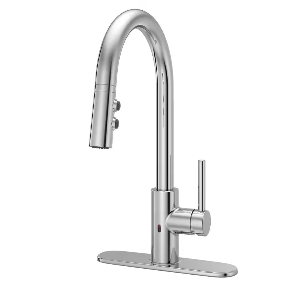 Pfister Stellen Single-Handle Electronic Pull-Down Sprayer Kitchen Faucet with React Touchless Technology in Polished Chrome
