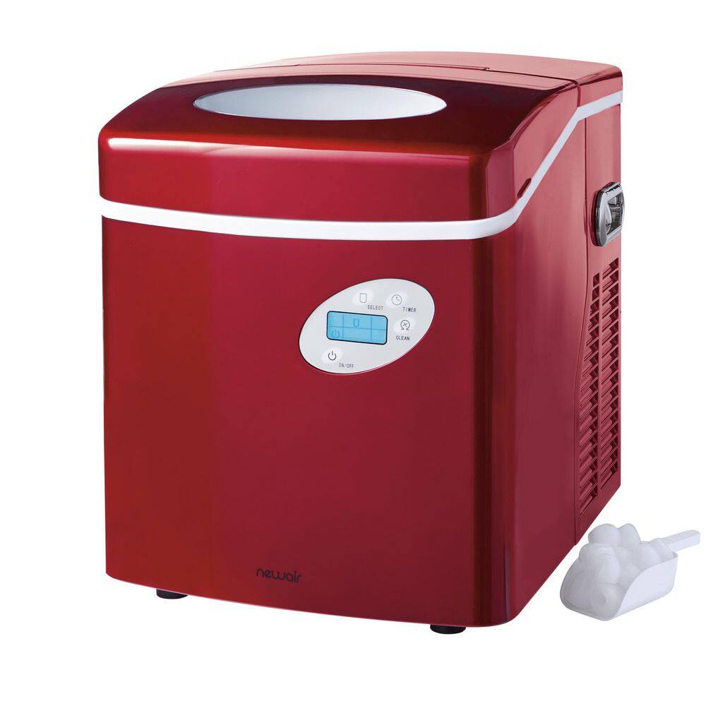 NewAir Portable 50 lb. of Ice a Day Countertop Ice Maker BPA Free Parts with 3 Ice Sizes and Easy to Clean - Red