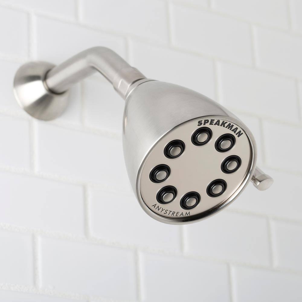 Speakman 3-Spray 3.6 in. Single Wall Mount Fixed Adjustable Shower Head in Brushed Nickel