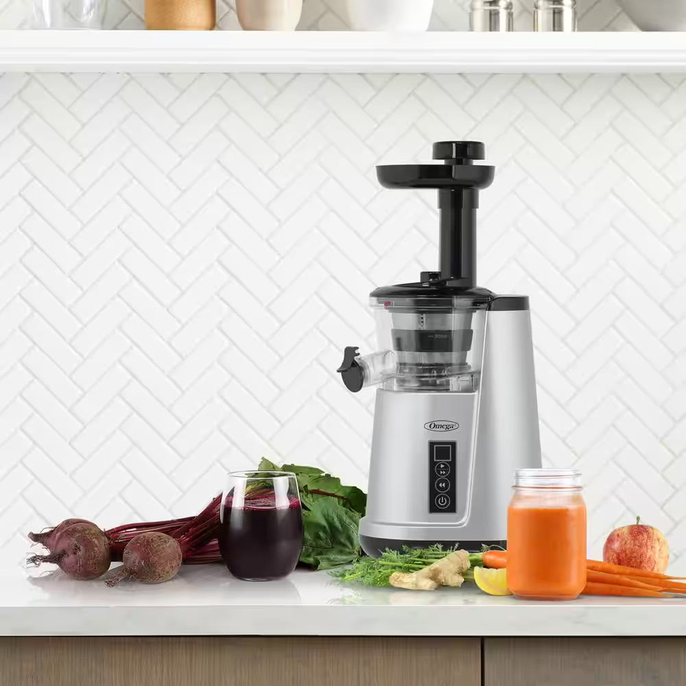 Omega Cold Press 365 Compact Masticating Vertical Juicer, in Silver