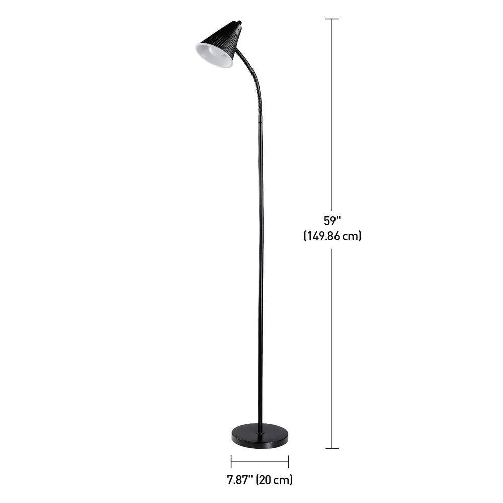 Globe Electric LED for Life 59 in. 1-Light Matte Black Floor Lamp