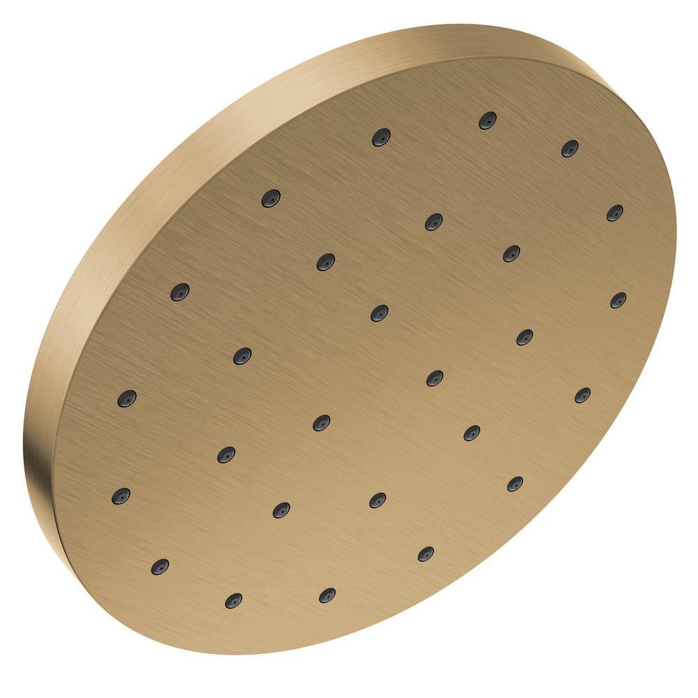 Delta 1-Spray Patterns 1.75 GPM 12 in. Wall Mount Fixed Shower Head with H2Okinetic in Lumicoat Champagne Bronze