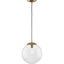Progress Lighting Atwell 1-Light Brushed Bronze Clear Glass Globe Modern Large Pendant Hanging Light