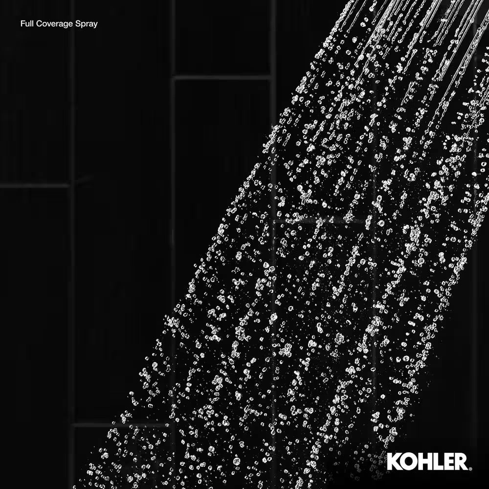 KOHLER Forte 1-Spray Patterns 5.5 in. Single Wall Mount Fixed Shower Head in Matte Black