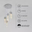 Artika Hologram 25-Watt Integrated LED Chrome Modern Hanging Pendant Chandelier Light Fixture for Dining Room or Kitchen Island