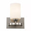 Bel Air Lighting Moonlight 1-Light Brushed Nickel Wall Sconce Light Fixture with Frosted Glass