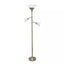 Elegant Designs 71 in. 3-Light Antique Brass Floor Lamp with Scalloped Glass Shades