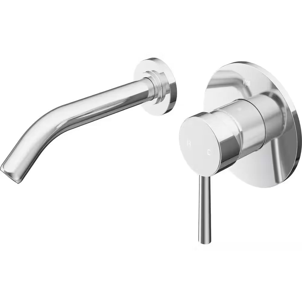 VIGO Olus Single Handle Wall Mount Bathroom Faucet in Chrome